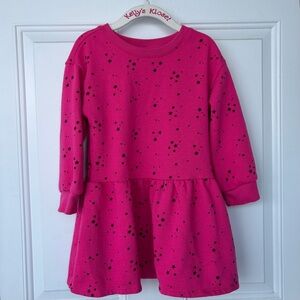 •GAP• Girls Pink Star Print Long Sleeve Dress - Size 4